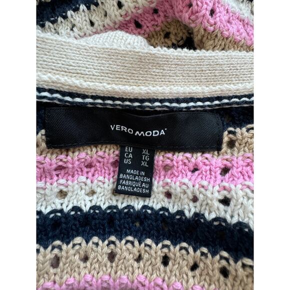 New ~ VERO MODA ~ Shaji Stripe Cotton Blend Knit Halter Top Size XL FALL - Picture 7 of 11